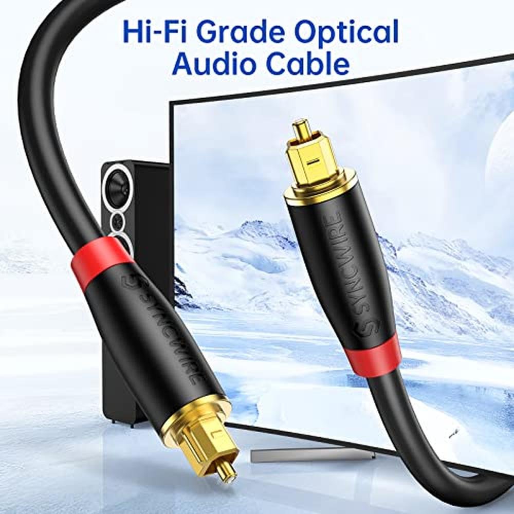 Optical Male: Syncwire Digital Optical Audio Cable 10 Feet – Side View