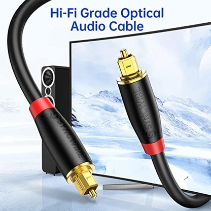 Optical Male: Syncwire Digital Optical Audio Cable 10 Feet – Side View