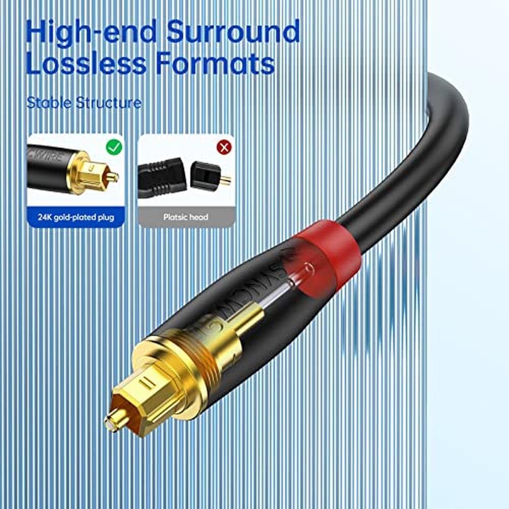 Optical Male: Syncwire Digital Optical Audio Cable 10 Feet – Close-up Detail