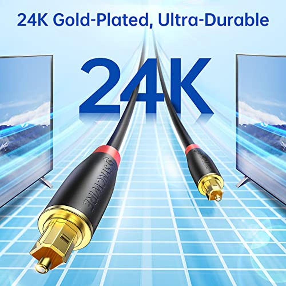 Optical Male: Syncwire Digital Optical Audio Cable 10 Feet – In Use