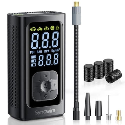 Air Car: Syncwire Tire Inflator Portable Air Compressor – Front View