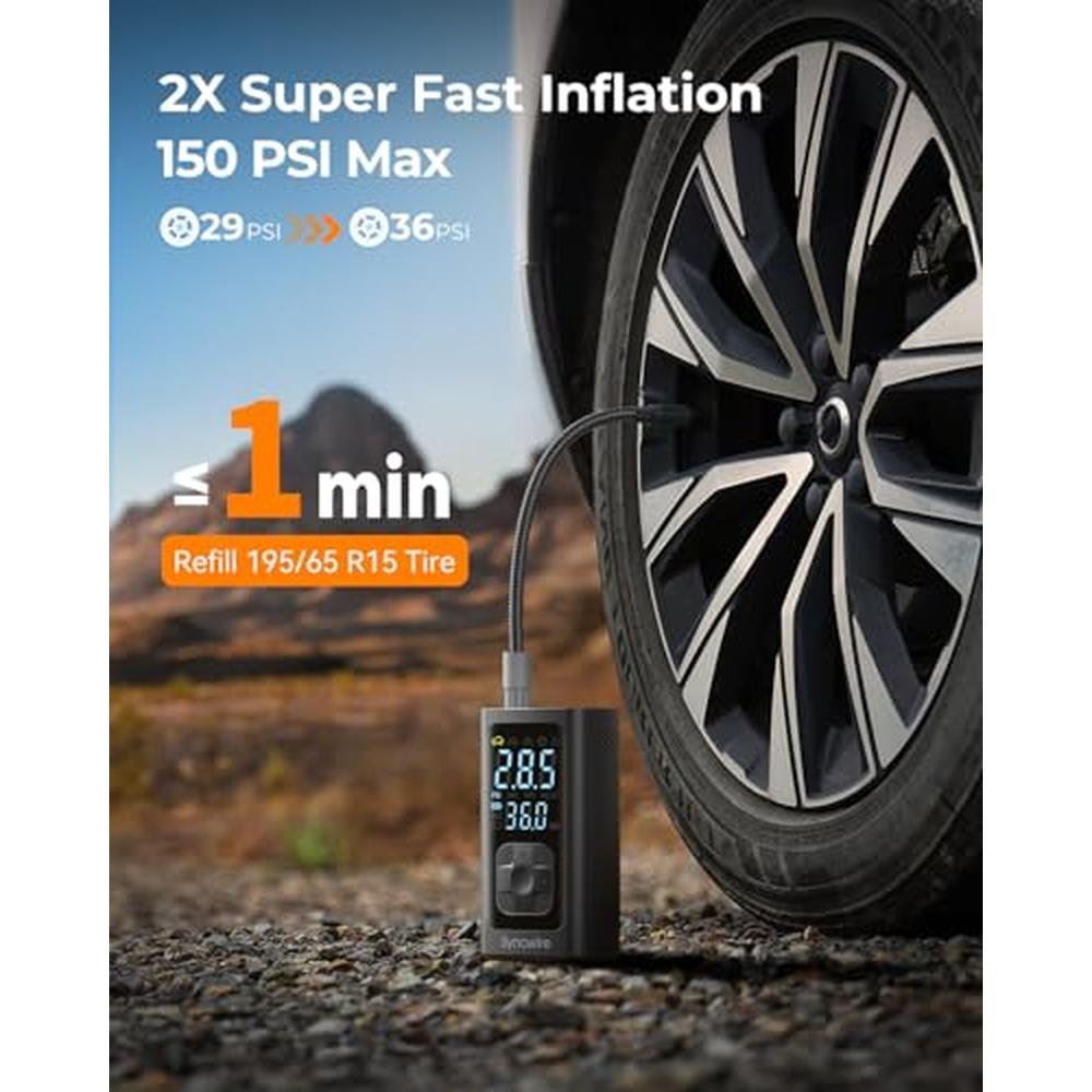 Air Car: Syncwire Tire Inflator Portable Air Compressor – Side View