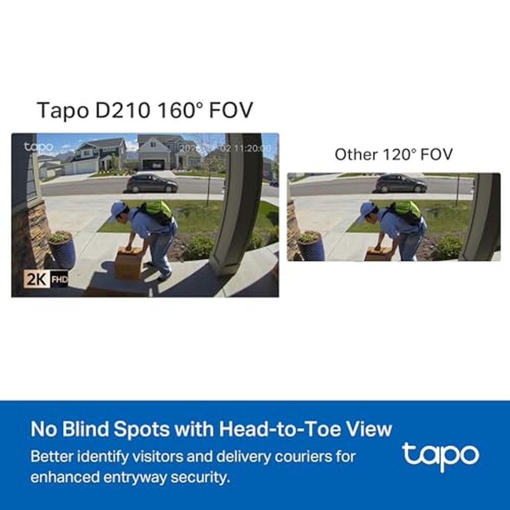 Tapo Video Doorbell: Tapo D210 2K Wireless Smart Video – Side View