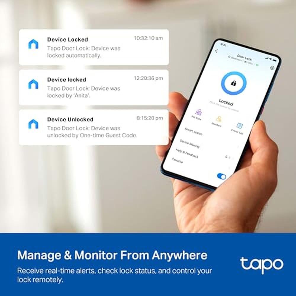 Tapo Door Lock: Tapo DL105 Smart Wi-Fi Deadbolt Door Lock – In Use