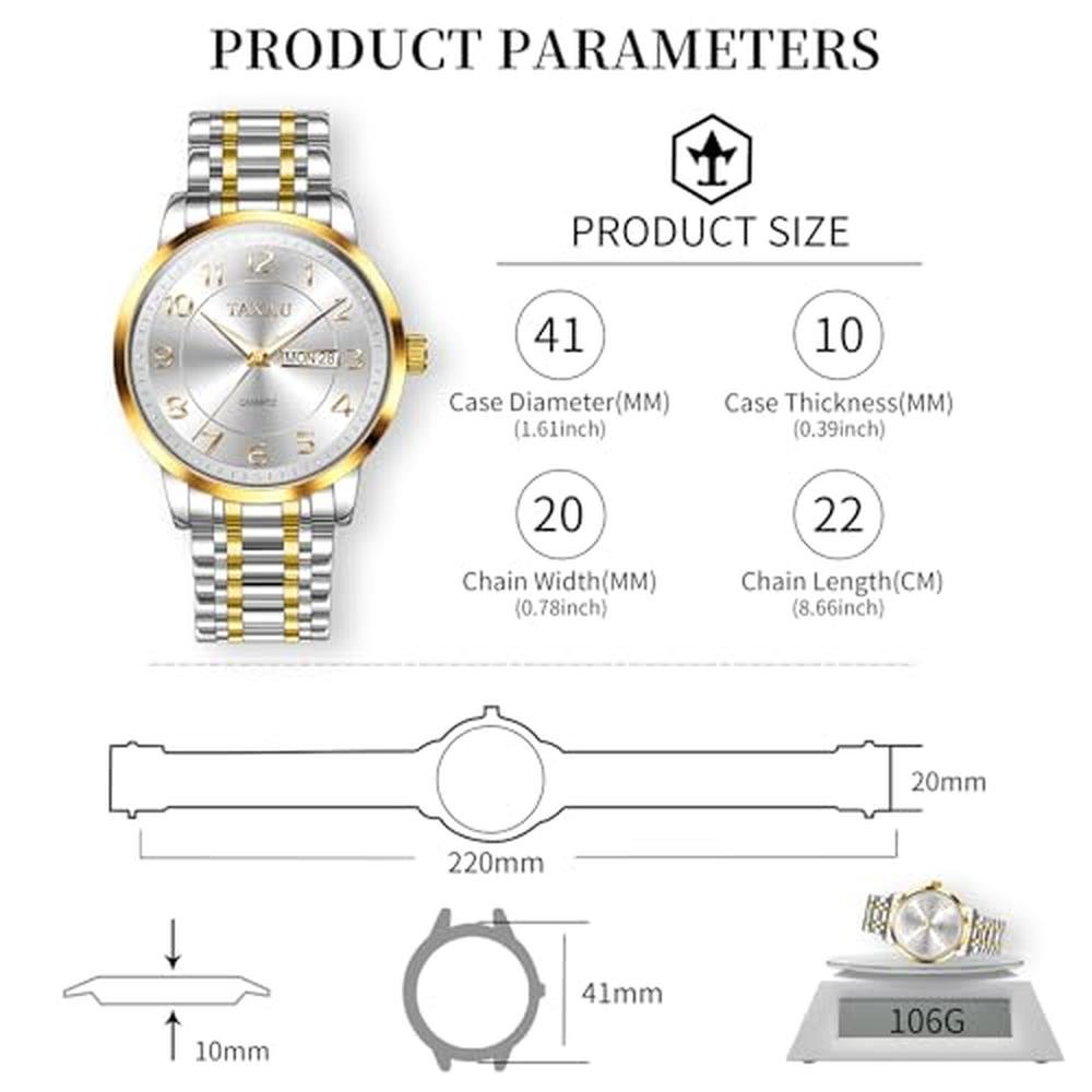 Watches Taxau: Taxau White Watch Gold Silver – In Use