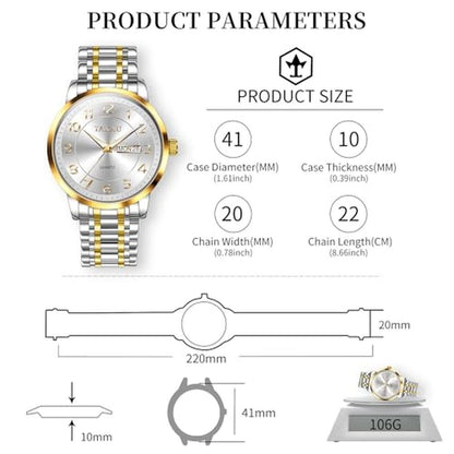 Watches Taxau: Taxau White Watch Gold Silver – In Use