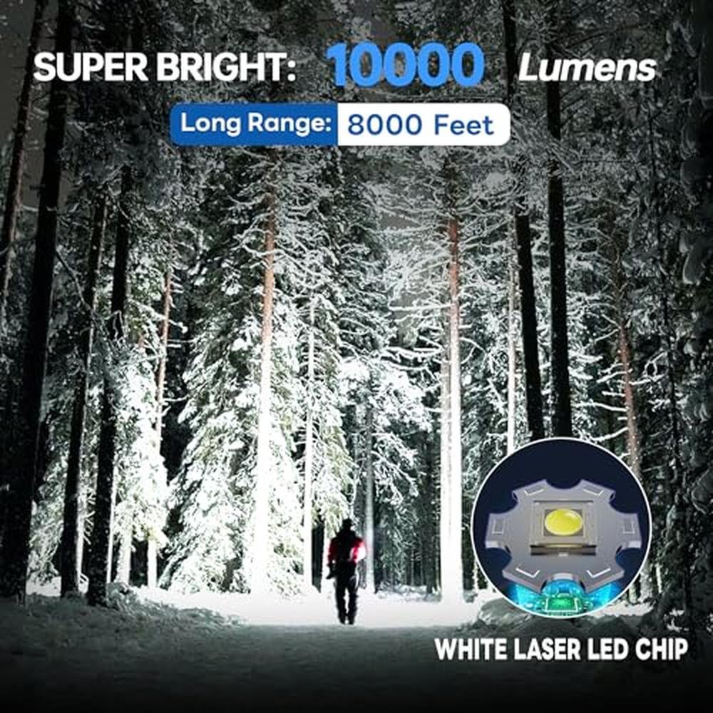 Flashlights: TECBOTT 10000 High Lumens LED Rechargeable – Side View