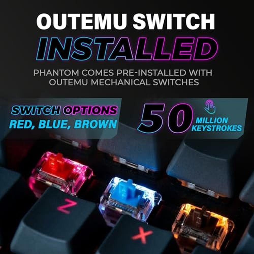 TECWARE Phantom 87 Key RGB Mechanical Gaming Keyboard – In Use