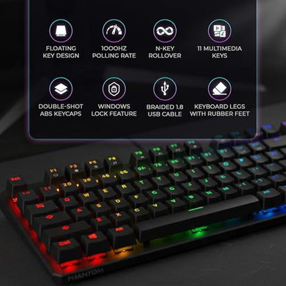 TECWARE Phantom 87 Key RGB Mechanical Gaming Keyboard – Packaging