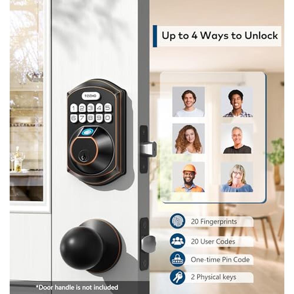 TEEHO TE002 Fingerprint Door Lock – Side View