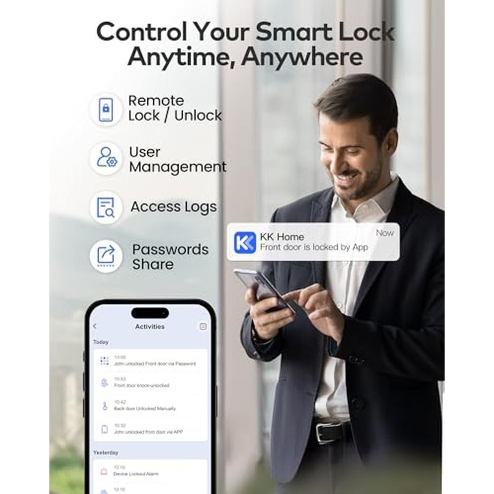 TEEHO TE012W WiFi Smart Lock: Fingerprint Door Lock with – Close-up Detail