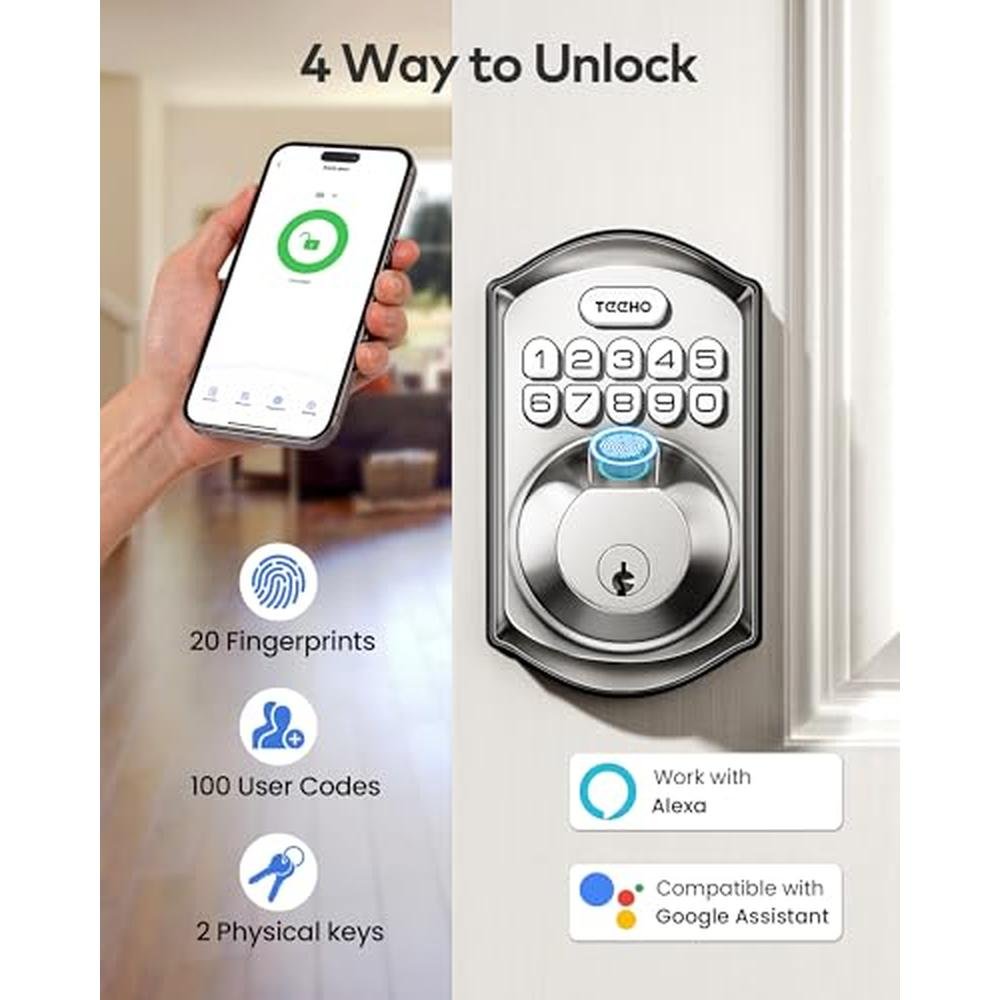 TEEHO TE012W WiFi Smart Lock: Fingerprint Door Lock with – In Use
