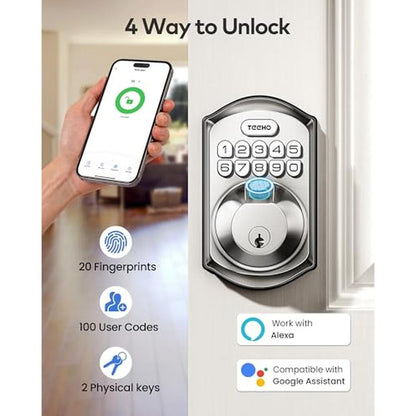 TEEHO TE012W WiFi Smart Lock: Fingerprint Door Lock with – In Use