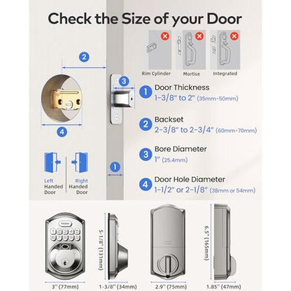 TEEHO TE012W WiFi Smart Lock: Fingerprint Door Lock with – Packaging