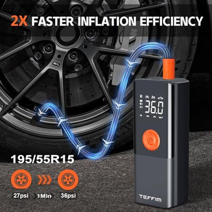 Air Teffim: Teffim Tire Inflator Portable Air Compressor – Close-up Detail