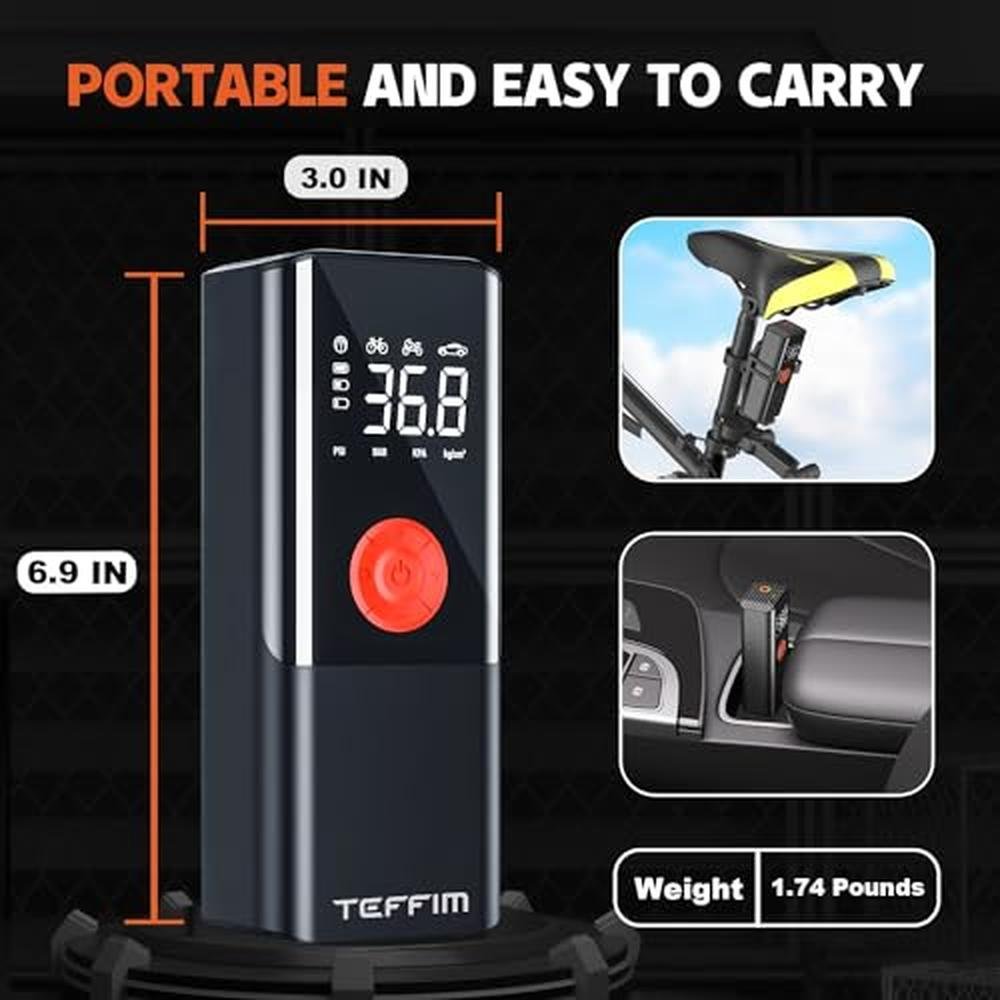 Air Teffim: Teffim Tire Inflator Portable Air Compressor – In Use