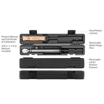 TEKTON 3/8 Inch Drive 90-Tooth Dual-Direction Micrometer – Close-up Detail