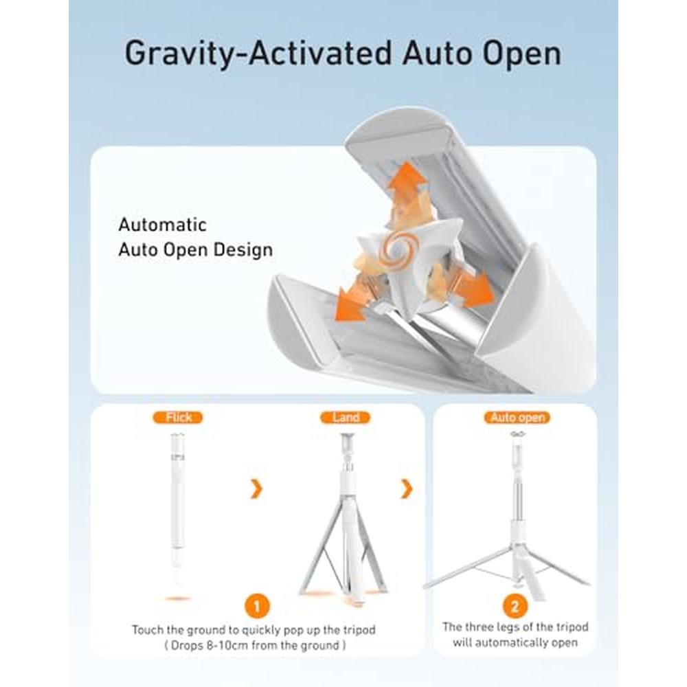 Phone Tripod: TELESIN 70'' Gravity-Activated Auto-Open Stand – Side View