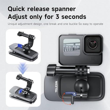 Telesin Magnetic Mount: 360 Rotating Backpack Clip with – Packaging