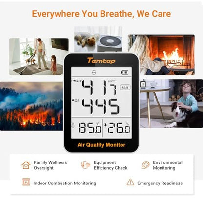 Air Quality Monitor: Temtop S1 Portable AQI PM2.5 Detector – Side View