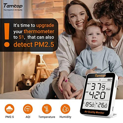 Air Quality Monitor: Temtop S1 Portable AQI PM2.5 Detector – Close-up Detail