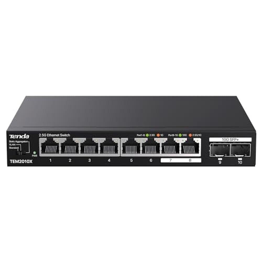 Switch Tenda: Tenda TEM2010X 10-Port 2.5G Network Switch – Front View