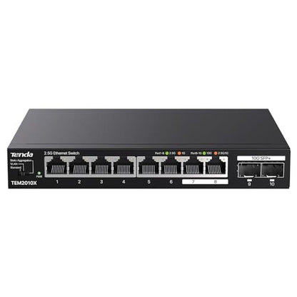 Switch Tenda: Tenda TEM2010X 10-Port 2.5G Network Switch – Front View