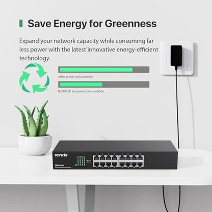 Switch Tenda: Tenda TEG1016D Unmanaged 16 Port Gigabit – Packaging