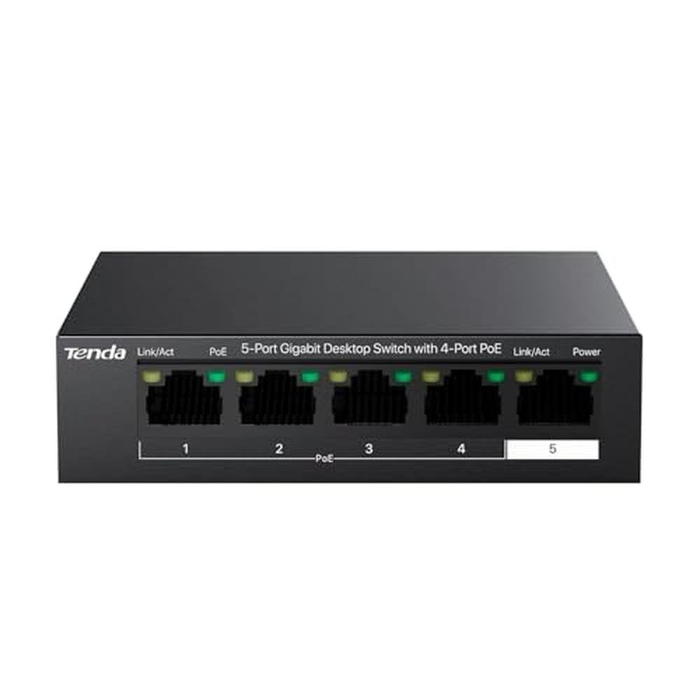 Poe Port: Tenda TEG1105P 5-Port Gigabit Poe Switch – Front View