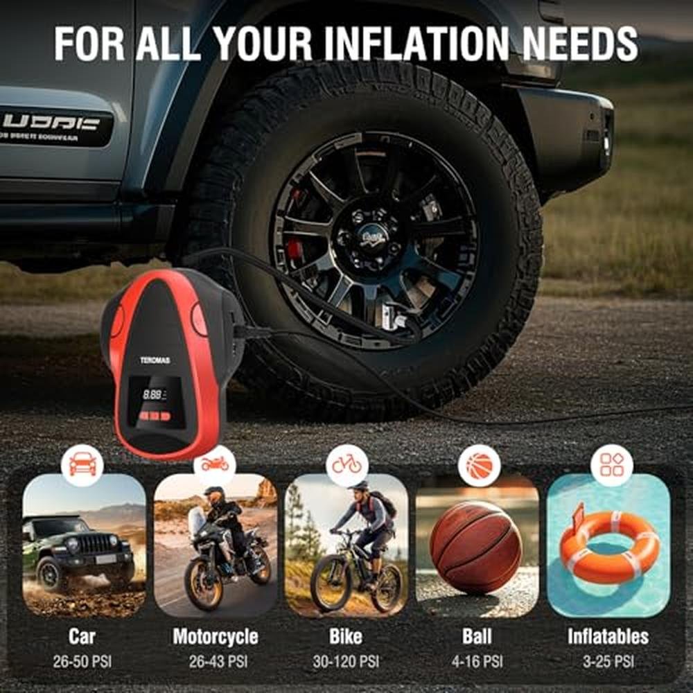 Tire Air: TEROMAS Portable Air Compressor – In Use