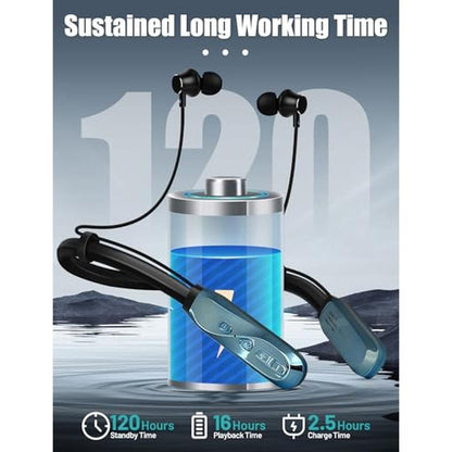 Neckband Headphones: TERUBIN Wireless Stereo Neckband – Side View