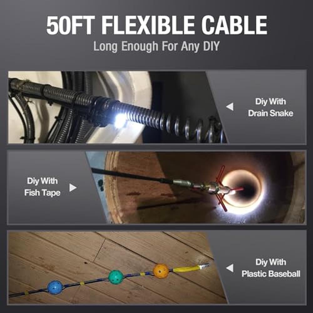 Teslong 50FT: USB-C Borescope Camera with Light – In Use