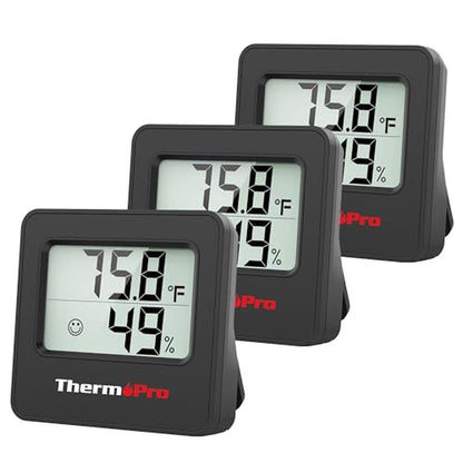 Thermometer Room: ThermoPro TP157 3 Pack Hygrometer Indoor – Front View