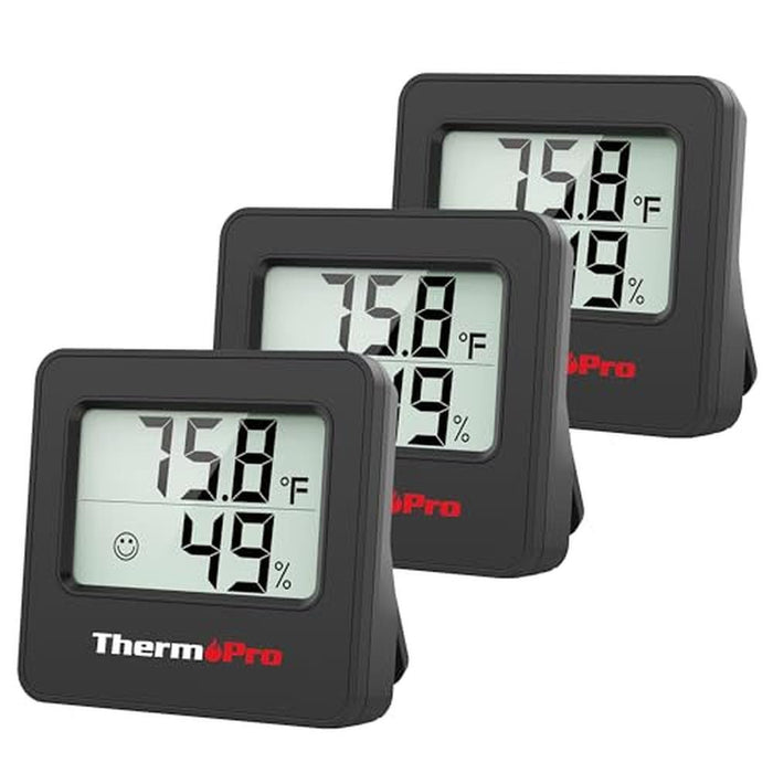 Thermometer Room: ThermoPro TP157 3 Pack Hygrometer Indoor – Front View