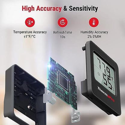 Thermometer Room: ThermoPro TP157 3 Pack Hygrometer Indoor – Close-up Detail