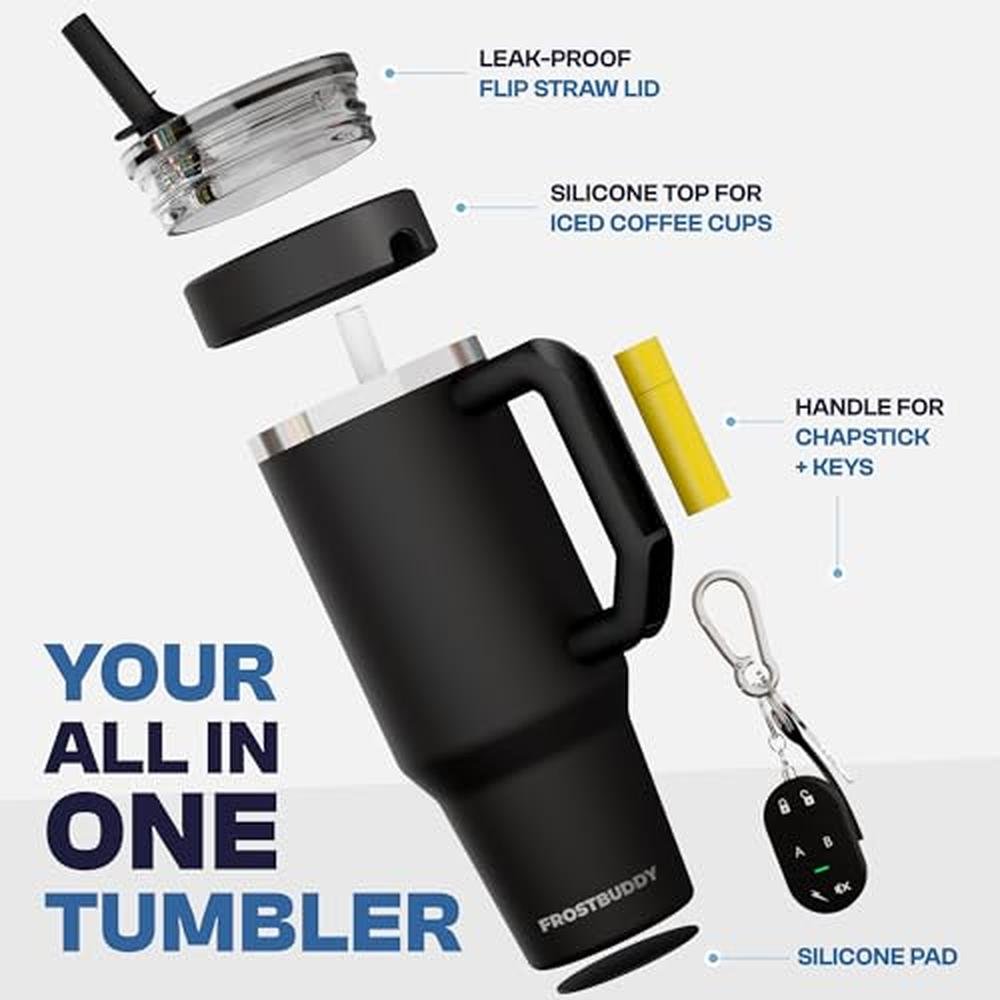 Frost Buddy Thicc Buddy: 40 oz Stainless Steel Vacuum – Close-up Detail