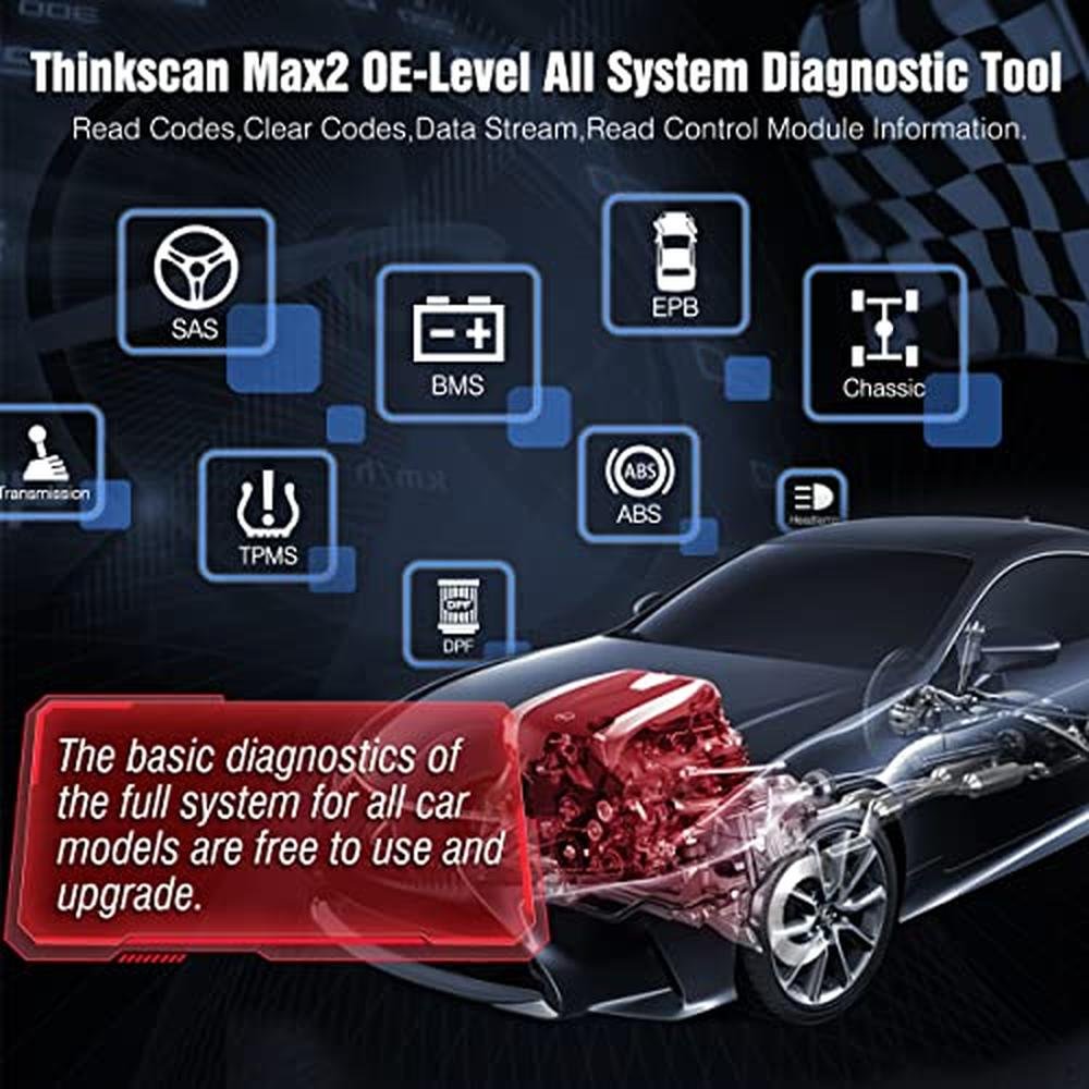 Thinkcar OBD2 Scanner Wireless 2026 Thinkscan Max2 – Side View