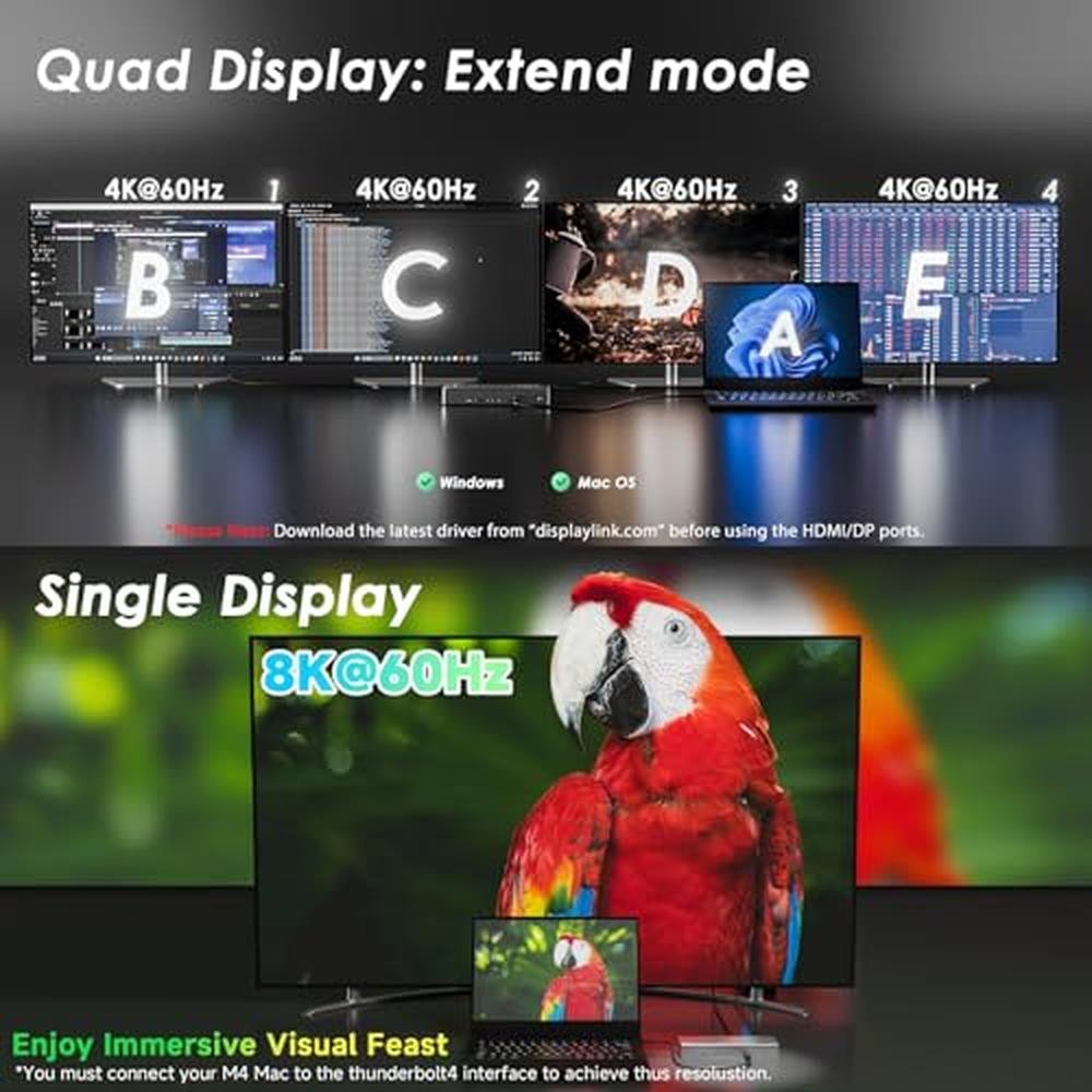 Thunderbolt 4 Dock: Wavlink Docking Station with Quad 4K – In Use