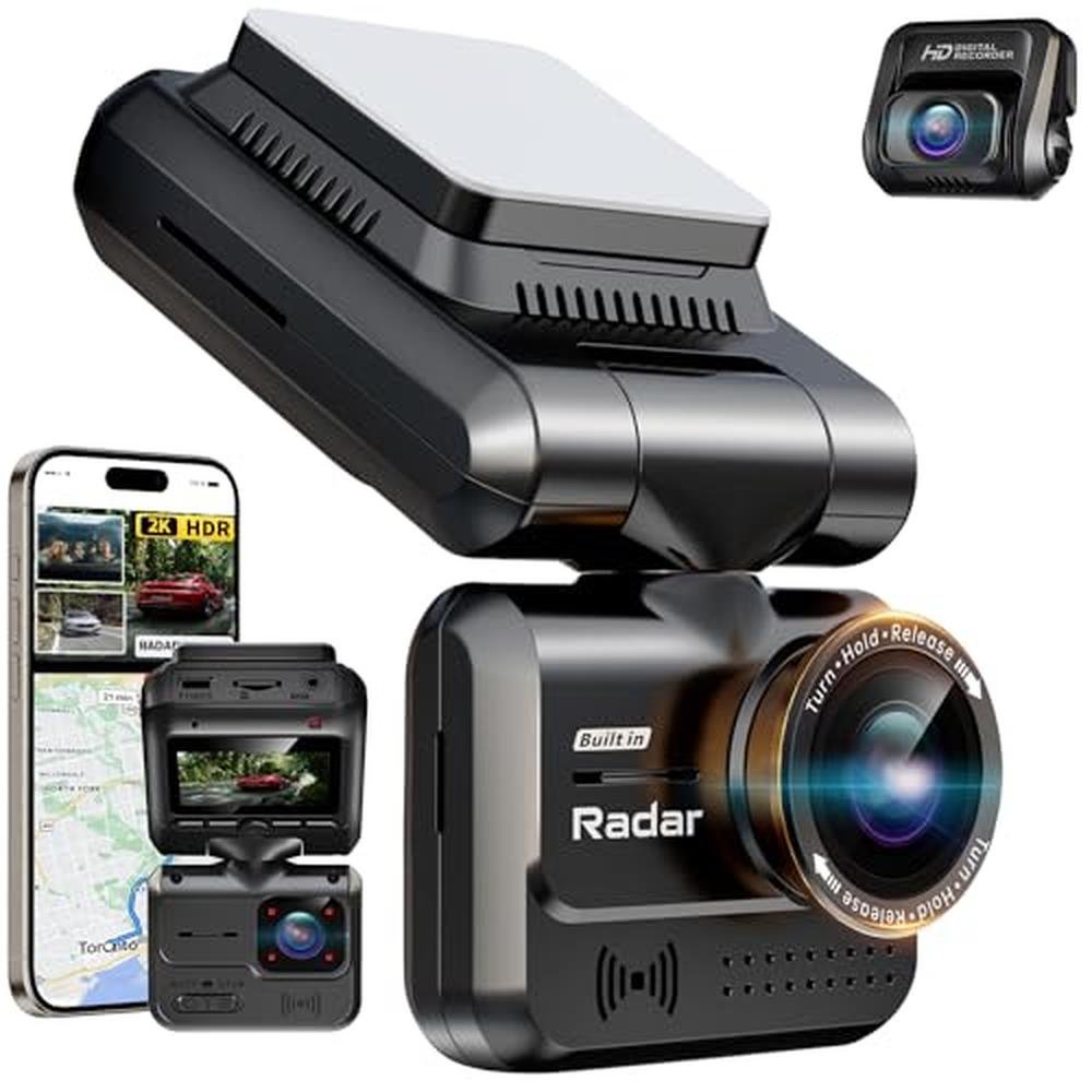 1080p 3-Channel Dash Cam with 360° View – Front View
