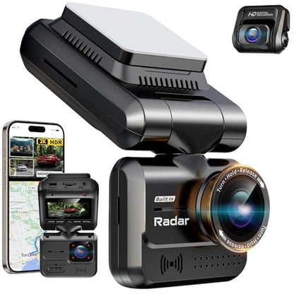 1080p 3-Channel Dash Cam with 360° View – Front View