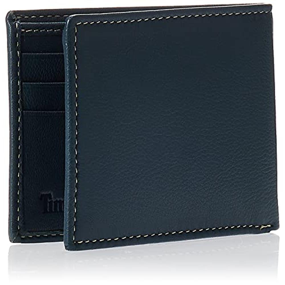 Timberland Men: Blix Slimfold Leather Wallet Navy – Side View