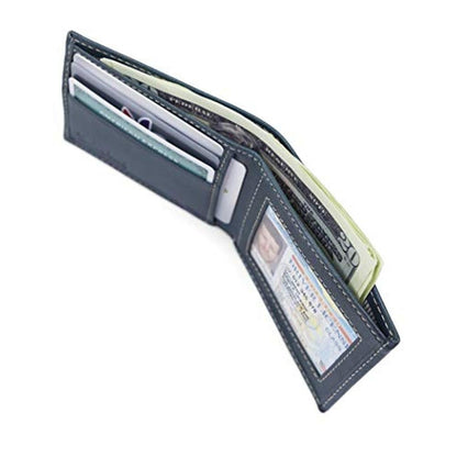 Timberland Men: Blix Slimfold Leather Wallet Navy – In Use