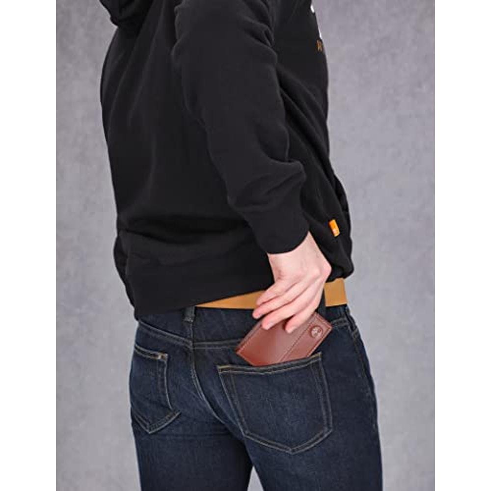 Timberland Men: S Leather Passcase Bifold Wallet Hybrid – Side View