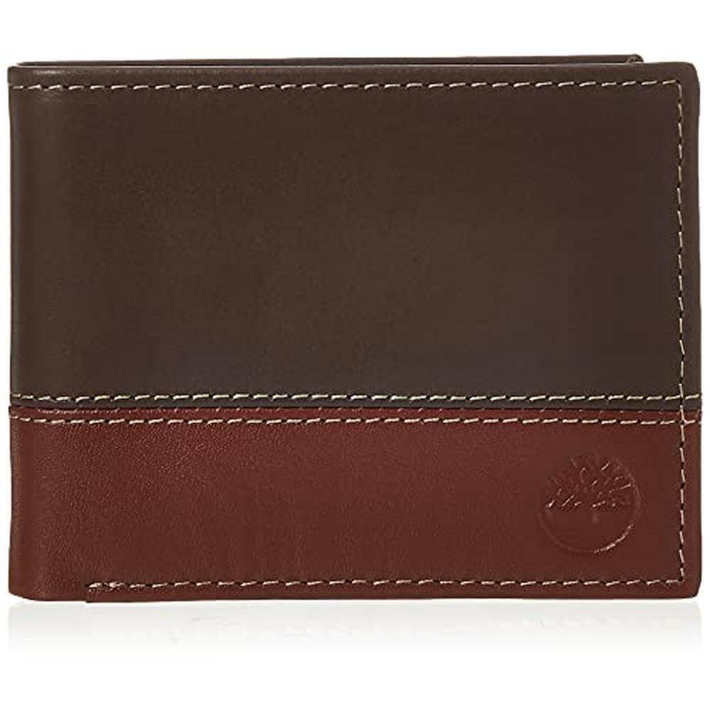 Timberland Men: Premium Leather Passcase Bifold Wallet – Front View
