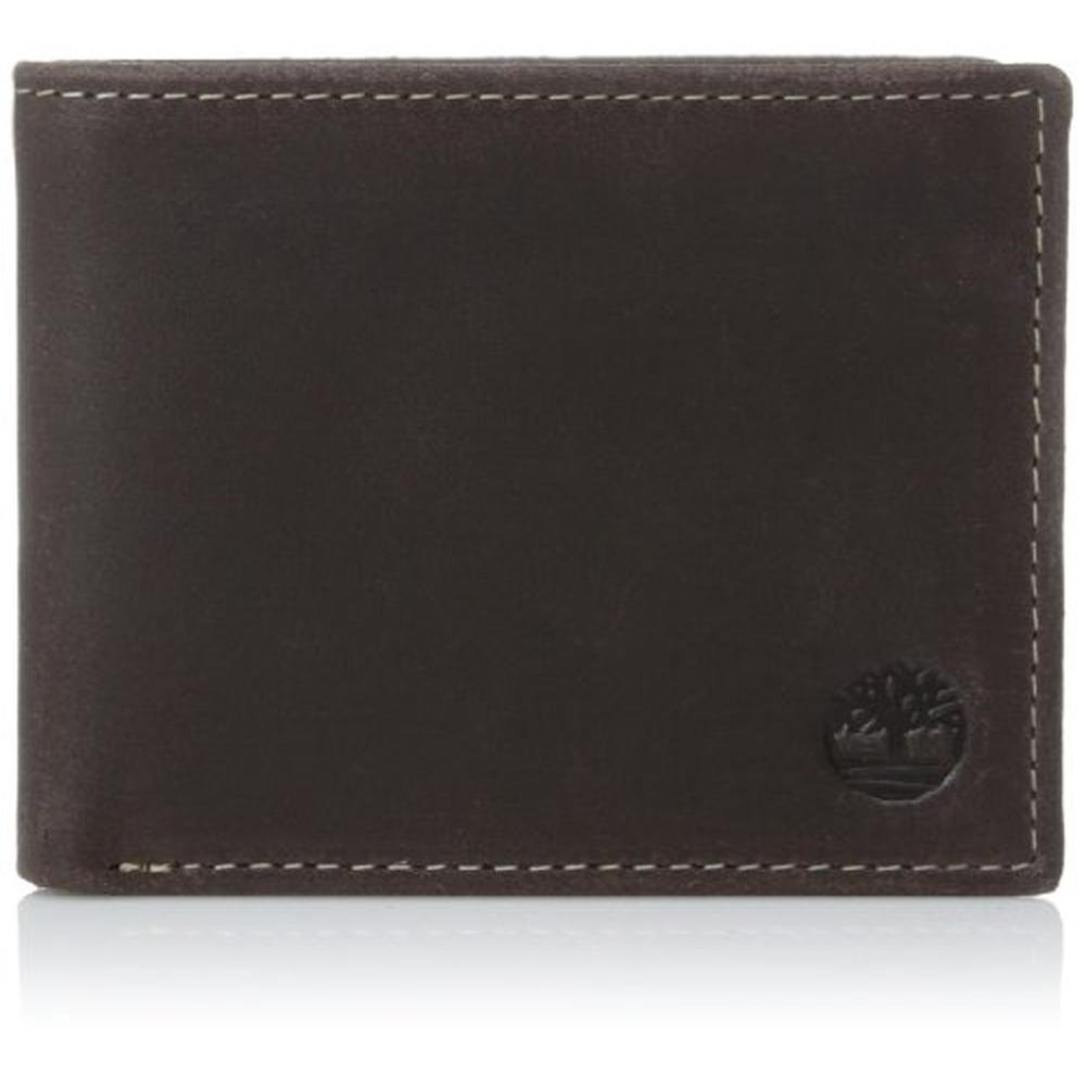 Timberland Men: Leather Wallet with Attached Flip Pocket – Front View