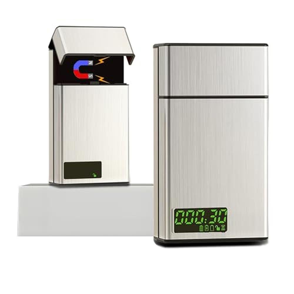 Lock Box: Timed Locking Small Container with 999 Hours LCD – Front View