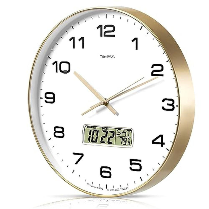 Timeless Wall Clock: TIMESS 14 Large Dial Non-Ticking – Front View