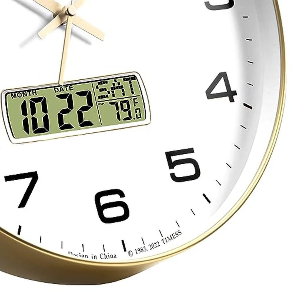 Timeless Wall Clock: TIMESS 14 Large Dial Non-Ticking – Close-up Detail