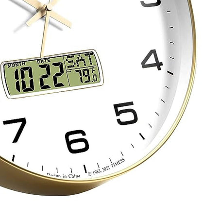 Timeless Wall Clock: TIMESS 14 Large Dial Non-Ticking – Close-up Detail
