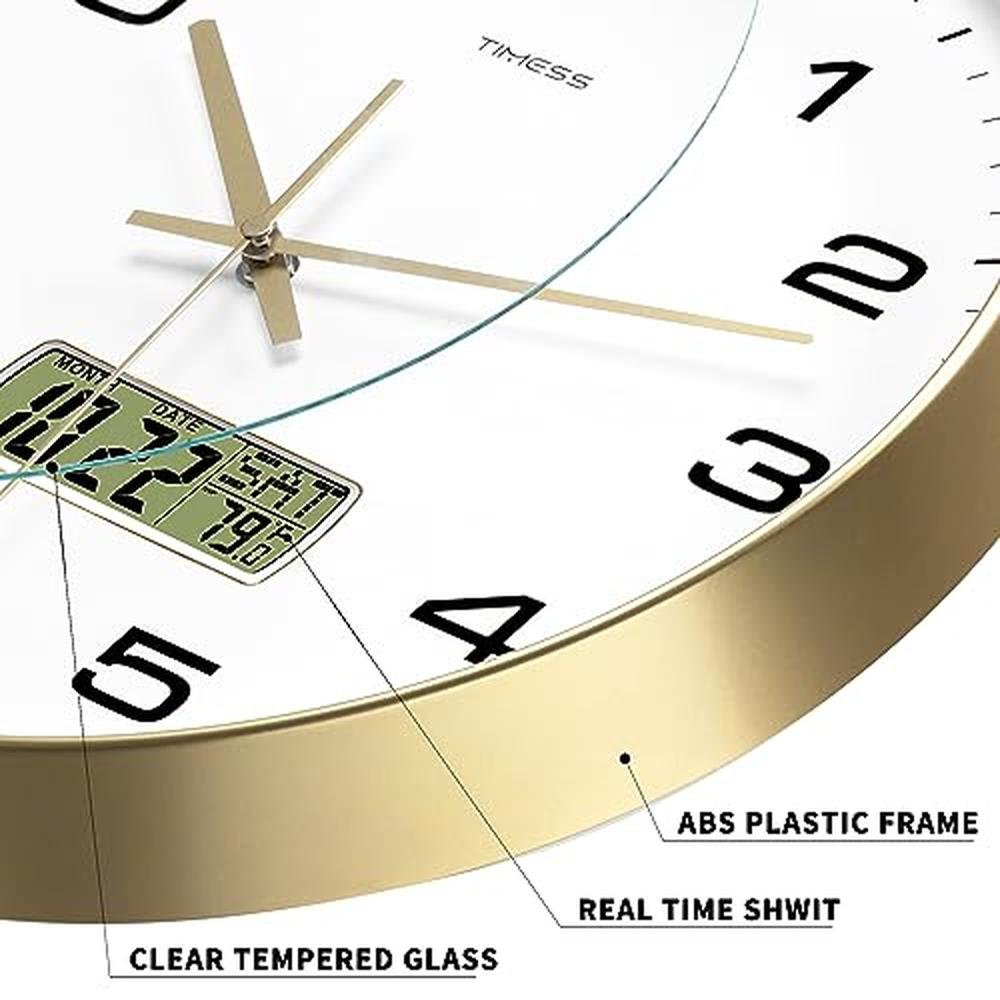 Timeless Wall Clock: TIMESS 14 Large Dial Non-Ticking – In Use